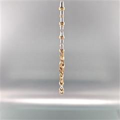 14K Two Tone Gold Ball & Chain Style 18